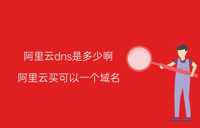 阿里云dns是多少啊 阿里云买可以一个域名，我做解析，需要什么设备？